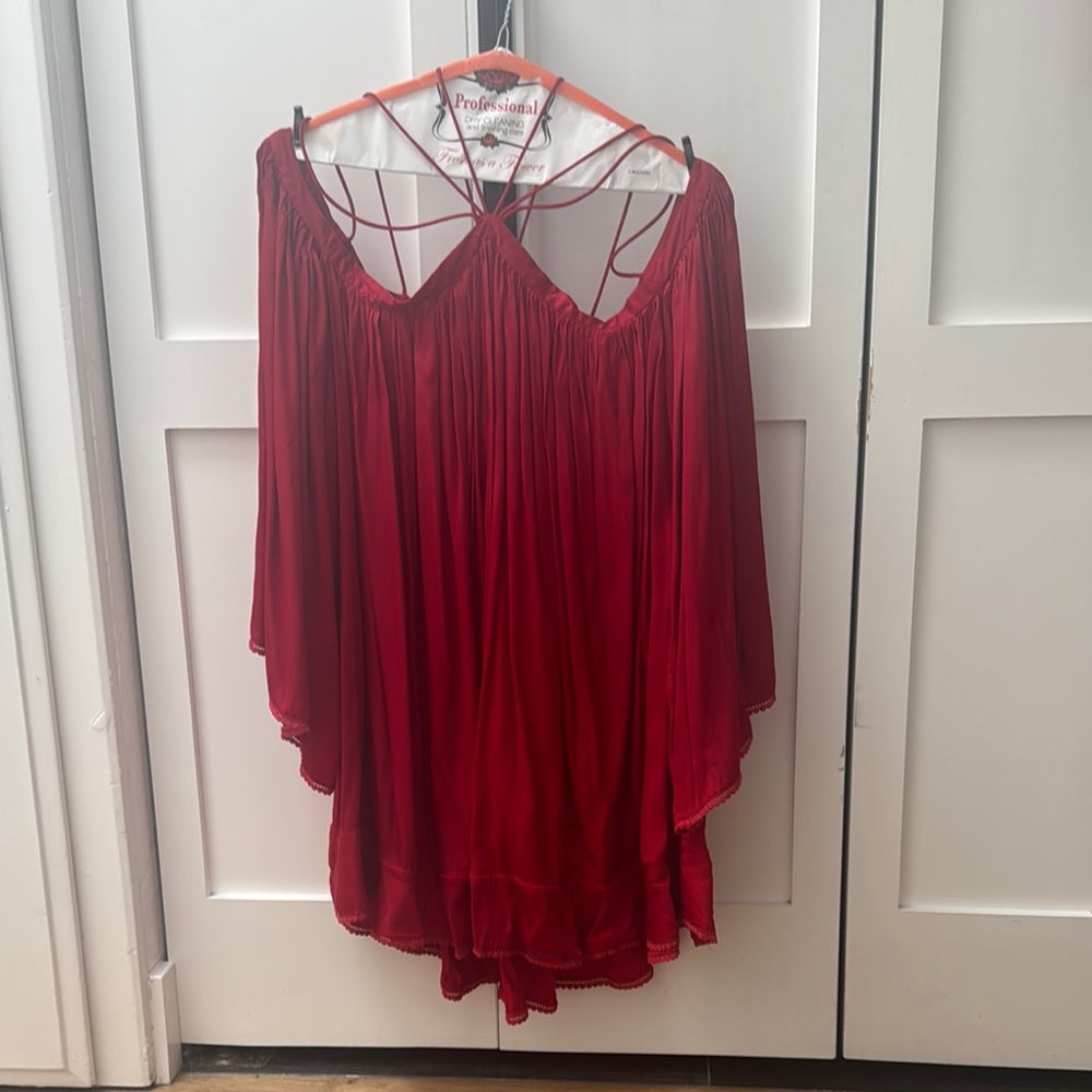 Free People Red Off-Shoulder Dress